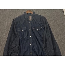 Levis denim standard pearl shirt mens medium new western blue long sleeve