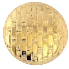 Vintage Gold Tone Scarf Clip Textured Basket Weave Design Bright Shiny Mint Cond