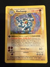 1st Edition Shadowless Machamp 8/102 Holo 1999 Pokemon Base Set MP