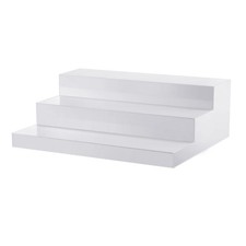 Large Acrylic Wine Liquor Bottle Rack 3 Tier White Countertop Riser Display f...