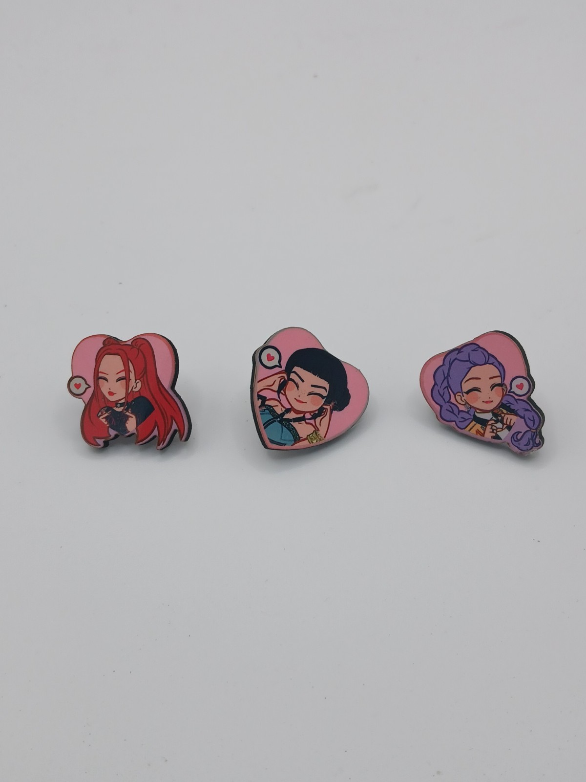 Kpop Demon Hunters Huntrix Chibi Pins - Set of 3 - Collectible Anime K ...