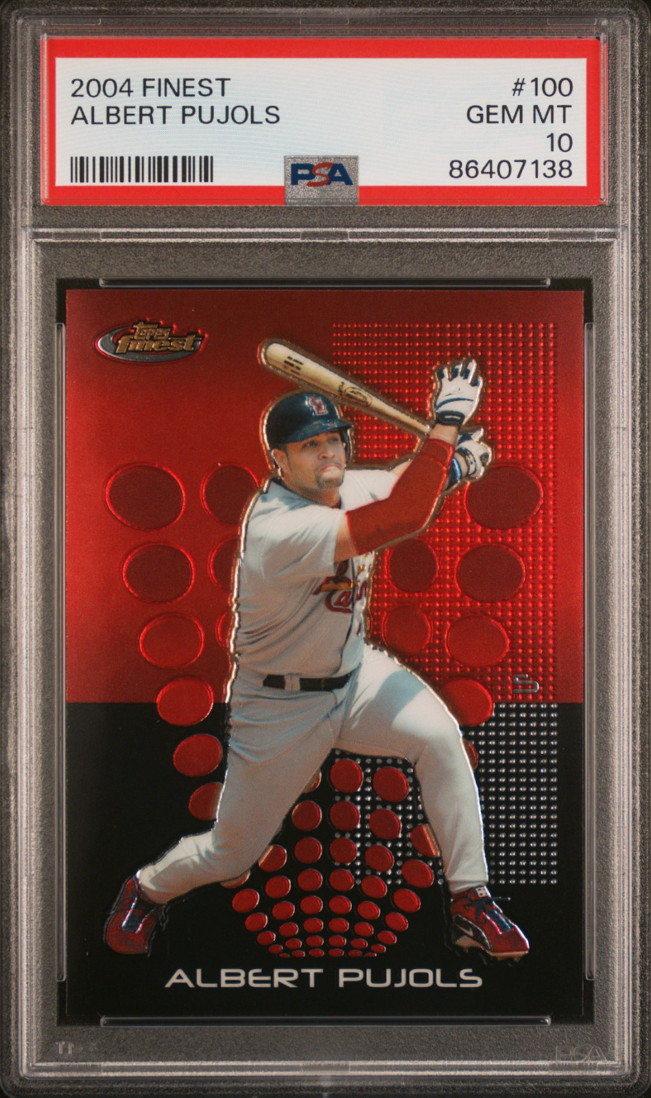 2004 Topps Finest Albert Pujols PSA 10 GEM MINT!! 🔥 BANG!! view 1