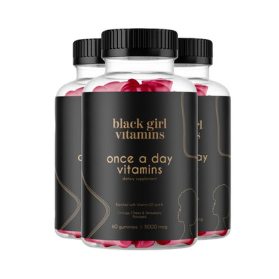 3-Pack Black Girl Vitamins Once A Day - Daily Multivitamin for Women -180Gummies