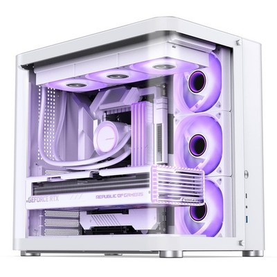 JONSBO TK-2 White ATX Mid-Tower Pc Case,Hyperboloid Glass Design, Separated C...