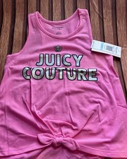 Juicy Couture Girls Short Set Outfit Pink Blue 2pc Sleeveless Size 5