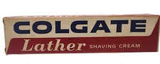 NOS Vintage Colgate Lather Shaving Cream Large 2.25 oz Box Made USA Advertising