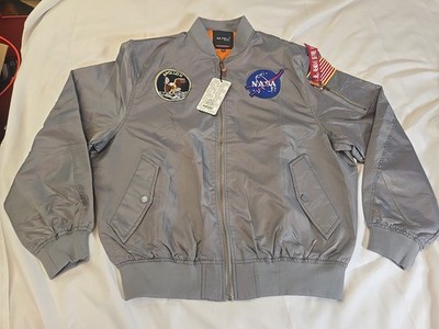 DaFei Li Sportswear Nasa Apollo II Grey Windbreaker Flight Jacket Bomber Design