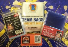 Card Supplies. Top Loaders, Penny Sleeves, Team Bag Bundle