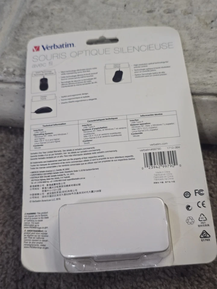 Verbatim Americas Llc 70756 Silent Wired Optical Mouse Usb-C Black - Image 3 of 3