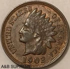 1902 Indian Head Cent Penny XF-AU Extremely Fine-About Uncirculated