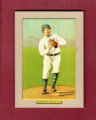 1910 Turkey Red T3: #2 BILL BERGEN, Superbas/Dodgers RGI REPRINT 2-1/2'' X 3-1/2''
