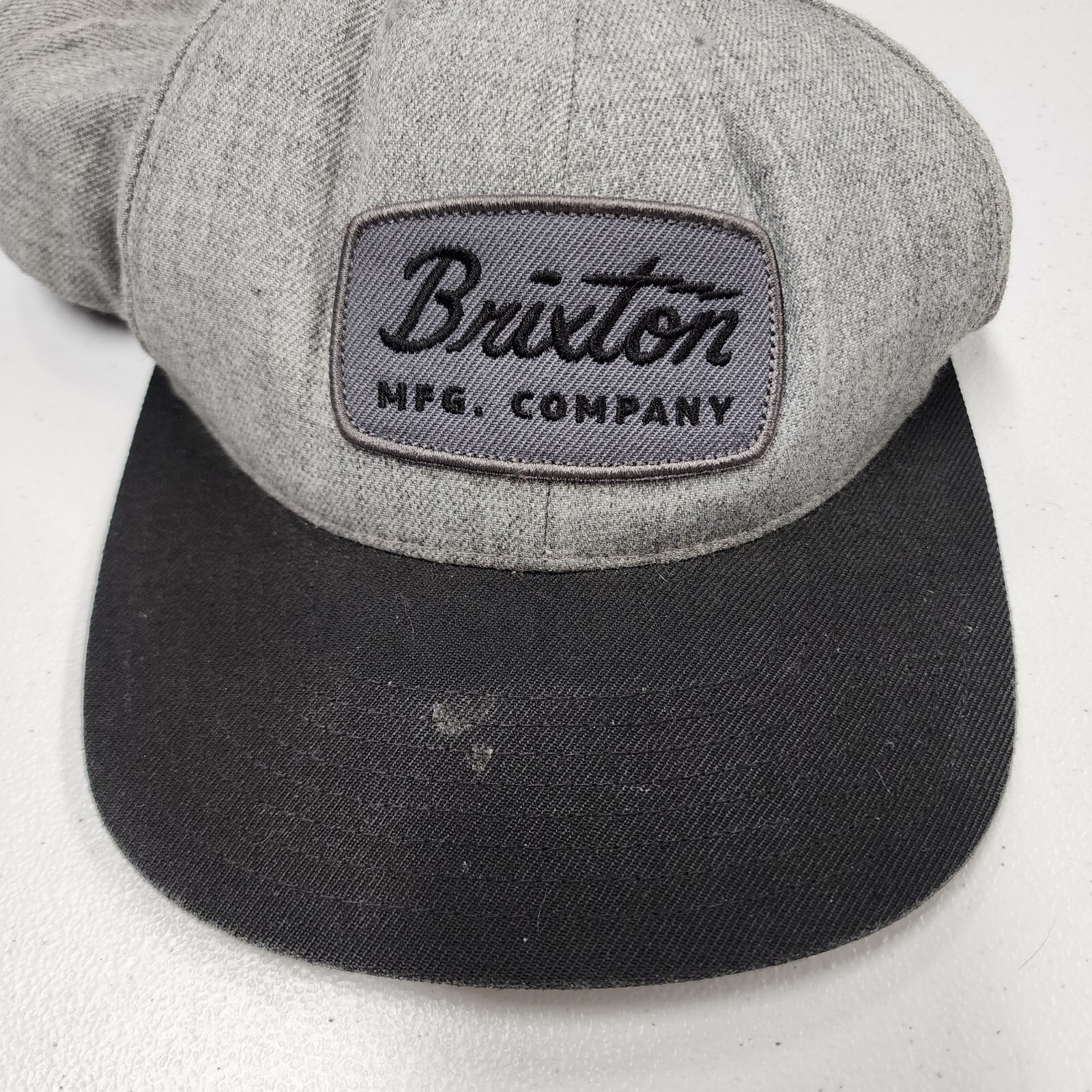 Brixton Hat Cap Snap Back Gray Black Patch Wool B… - image 3
