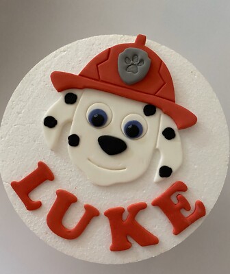 Edible Sugarpaste Paw Personalised Cake Topper Decoration Marshall