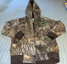 MAGELLAN outdoors CAMO XS LS LINED HOODED QUILTED BOYS COAT PRE-OWNED