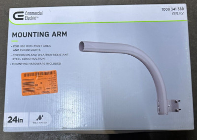 Commercial Electric Steel Mounting Arm for Area/Flood Light Gray ARM24-SLV