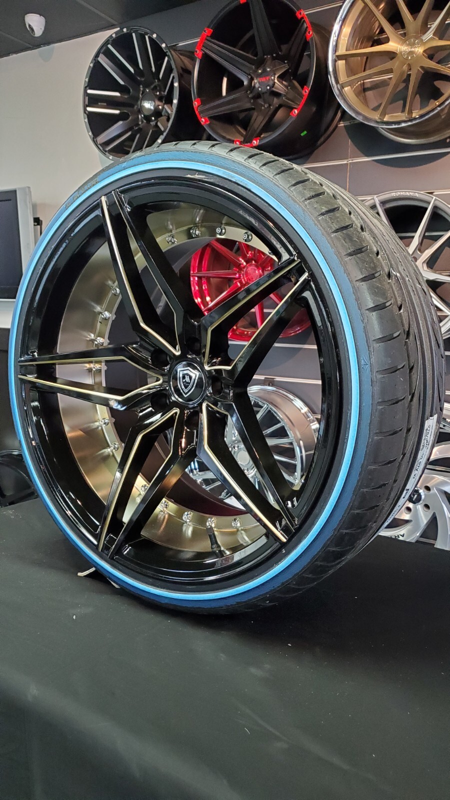 Like New 20 Inch Marquee M3259 Rims Staggered Black Wheels BP:5x115 ...
