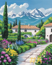 Seaside Town Printed Needlepoint Canvas FA222