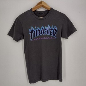 Thrasher Classic Flame Logo Skate Magazine Gray Blue & Purple T-Shirt