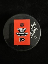 GARY DORNHOEFER Signed Autographed Hockey Puck Philadelphia Flyers COA