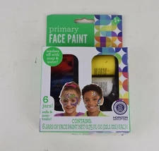 Primary Face Paint 6 Jars Non-Toxic 5+ Great For Parties