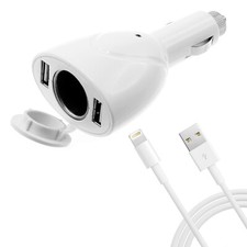 2-Port USB Charger 6ft Long Cable Power Cord DC Socket Adapter for Cell Phones