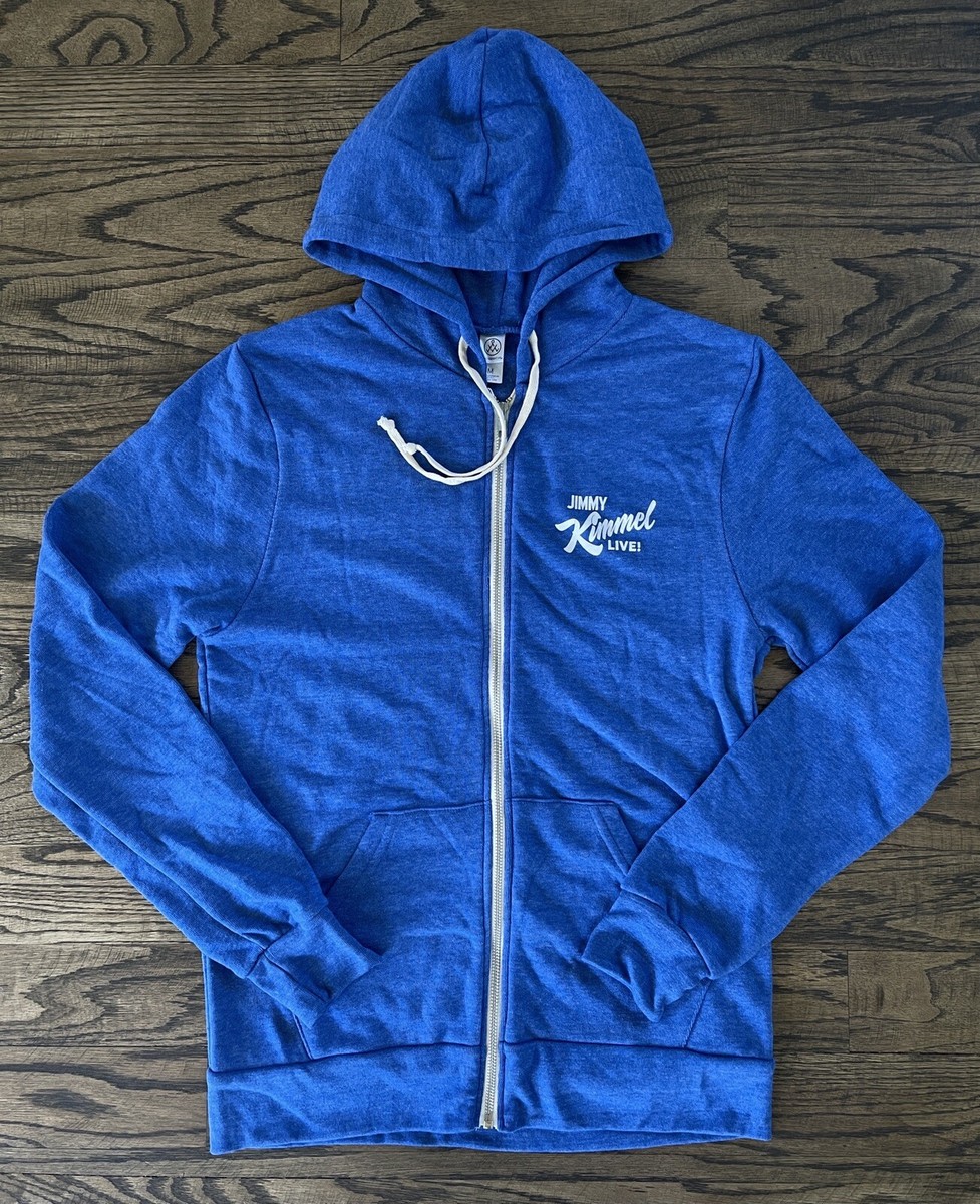 Jimmy Kimmel Live Hoodie Sweatshirt Full Zip Medium M (Blue) NWOT