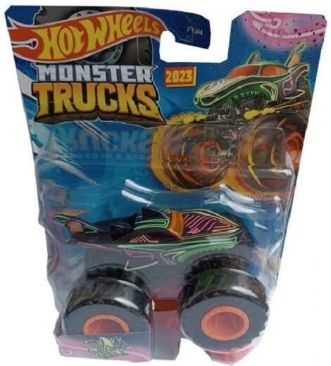 Shark Wreak - More Neonsense 4/5 Monster Trucks Hot Wheels Mattel Die-Cast 1:64-image