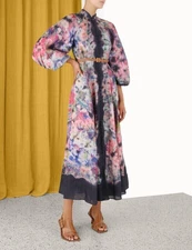 Zimmermann Tropicana Button Up Long Dress Size 1-S Shibori Tie Dye Tie Dye...
