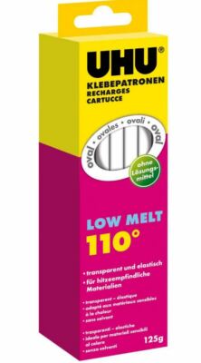 UHU Klebepatrone Low Melt 125g transparent Niedrigtemperatur Klebestick