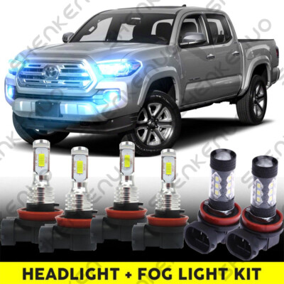 For Toyota Tacoma 2016-2019 2020 -8000K LED Headlight Hi/Low Fog Light Bulbs Kit