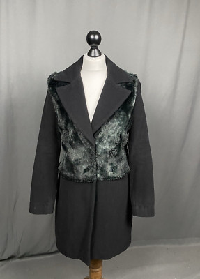 Jil Sander Damen Wollmantel schwarz Größe S-M
