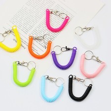 Spiral Retractable Spring Coil Keychain Anti-Lost Stretch Cord Rope Key Lanyard