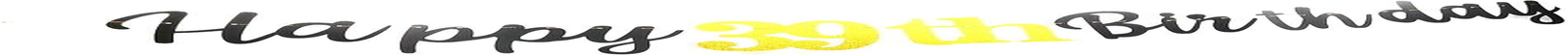 Black and Gold Happy 39th Birthday Banner Decoration