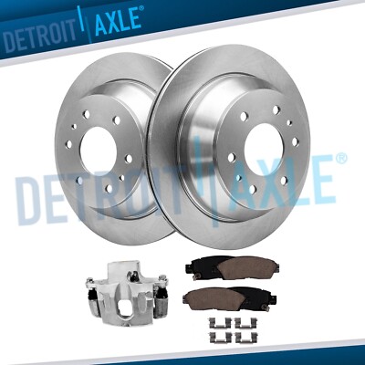 Rear Disc Rotors + Left Caliper & Brake Pads for 2002-2009 Trailblazer SSR Envoy