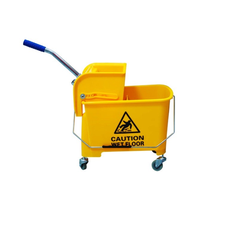 Seau compact 20 l sur roues avec presse à plat pour éviter l'eau sale au sol