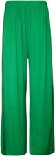 LADIES WOMENS ELASTICATED PLAZZO FLARED TROUSERS SUMMER LOUNGE PANTS SIZE 8-26
