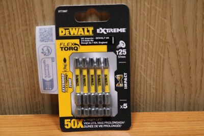 DeWalt Torx TX25 Schraubendreher-Bitset x5 Extreme FlexTorq 57 mm Schlagtorsion