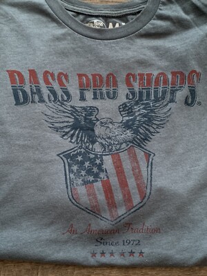Bass Pro Shops Mens Blue Eagle Graphic T-Shirt Sz  M