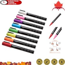 8 Pack of Reversible Tip Chalk Markers - Bright Colors - Fine Point
