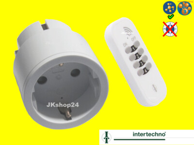 MINI-FUNKSTECKDOSE POWER-SCHALTER 1 x Funksteckdose+Handsender IP55 INTERTECHNO