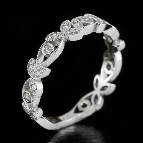 Vintage platinum wedding bands for cheap her