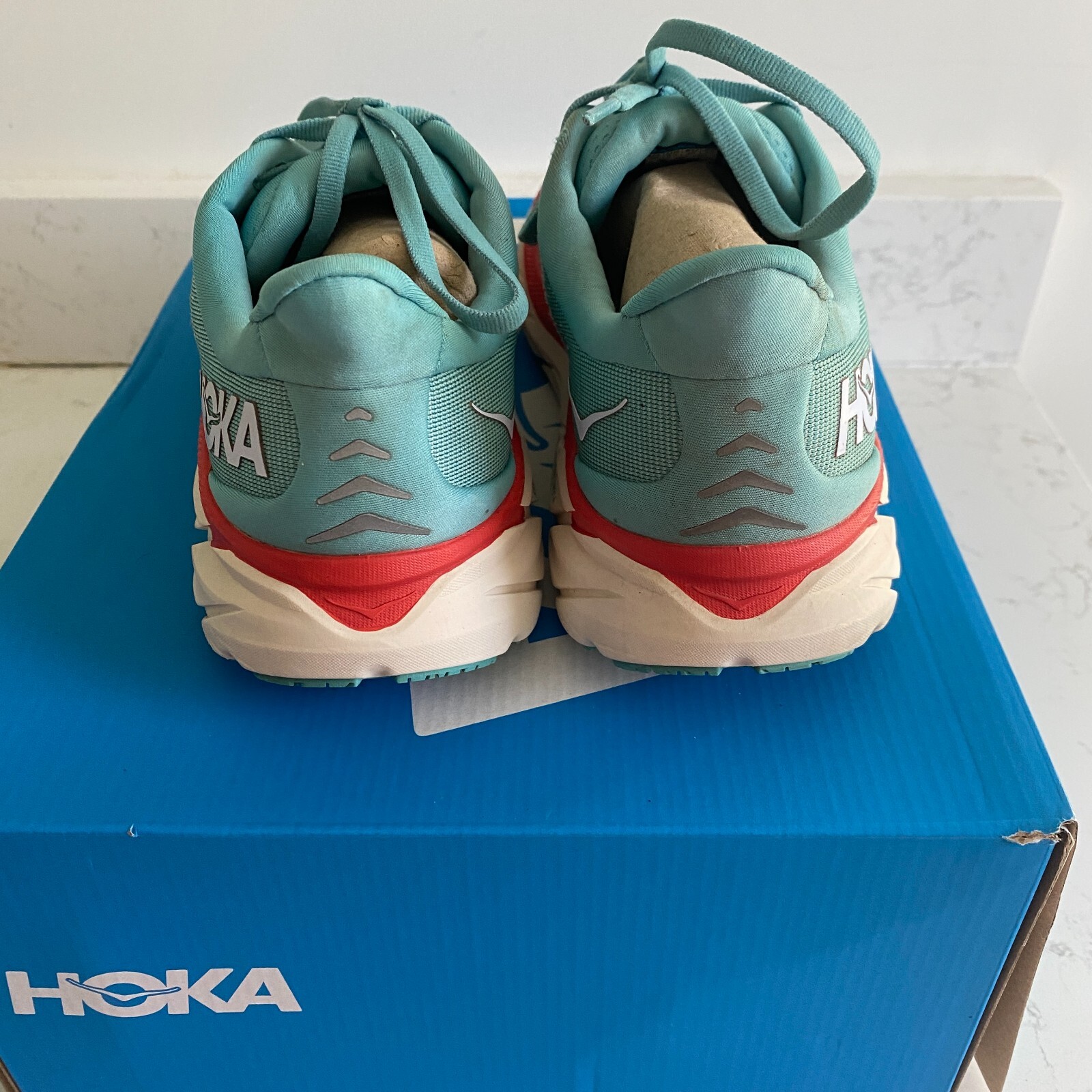 Hoka One One Clifton 8 Aquarelle Blue Women's Running Shoes Size 8B 1119394 AEBL thumbnail 9
