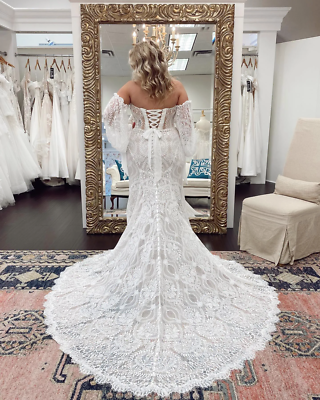 Plus Size Wedding Dresses With Detachable Sleeve Lace Applique Bridal Gown Train | eBay Plus Size Wedding Dresses With Detachable Sleeve Lace Applique Bridal Gown Train | eBay