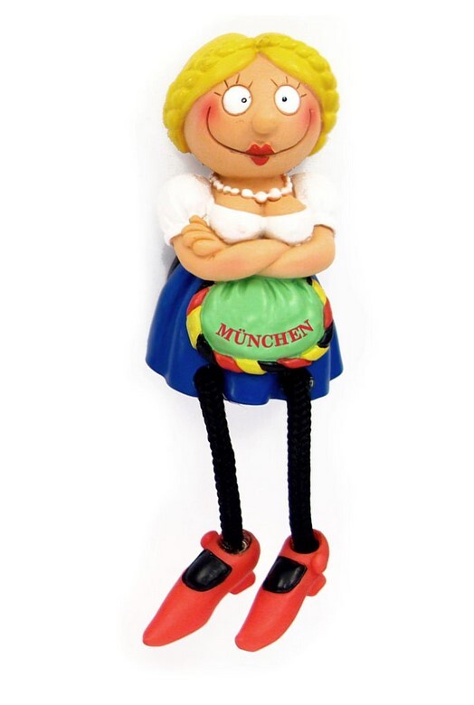 Service Munich Bavaria souvenir magnet poly dangling legs cord feet