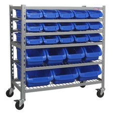 Sealey Mobile Bin Storage System 22 Bins Parts Storage Bin Work Tools TPS22