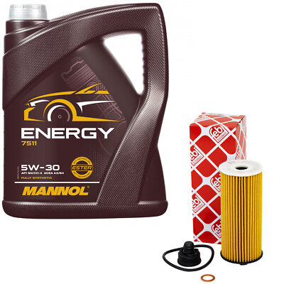 Motoröl Set 5W-30 5 Liter + Ölfilter für BMW 2er 218i Mini Cooper 100KW 136 PS