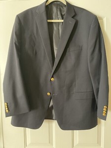 Mens Ralph Lauren Blazer Sportcoat Suit Jacket Navy 48 Gold Buttons 