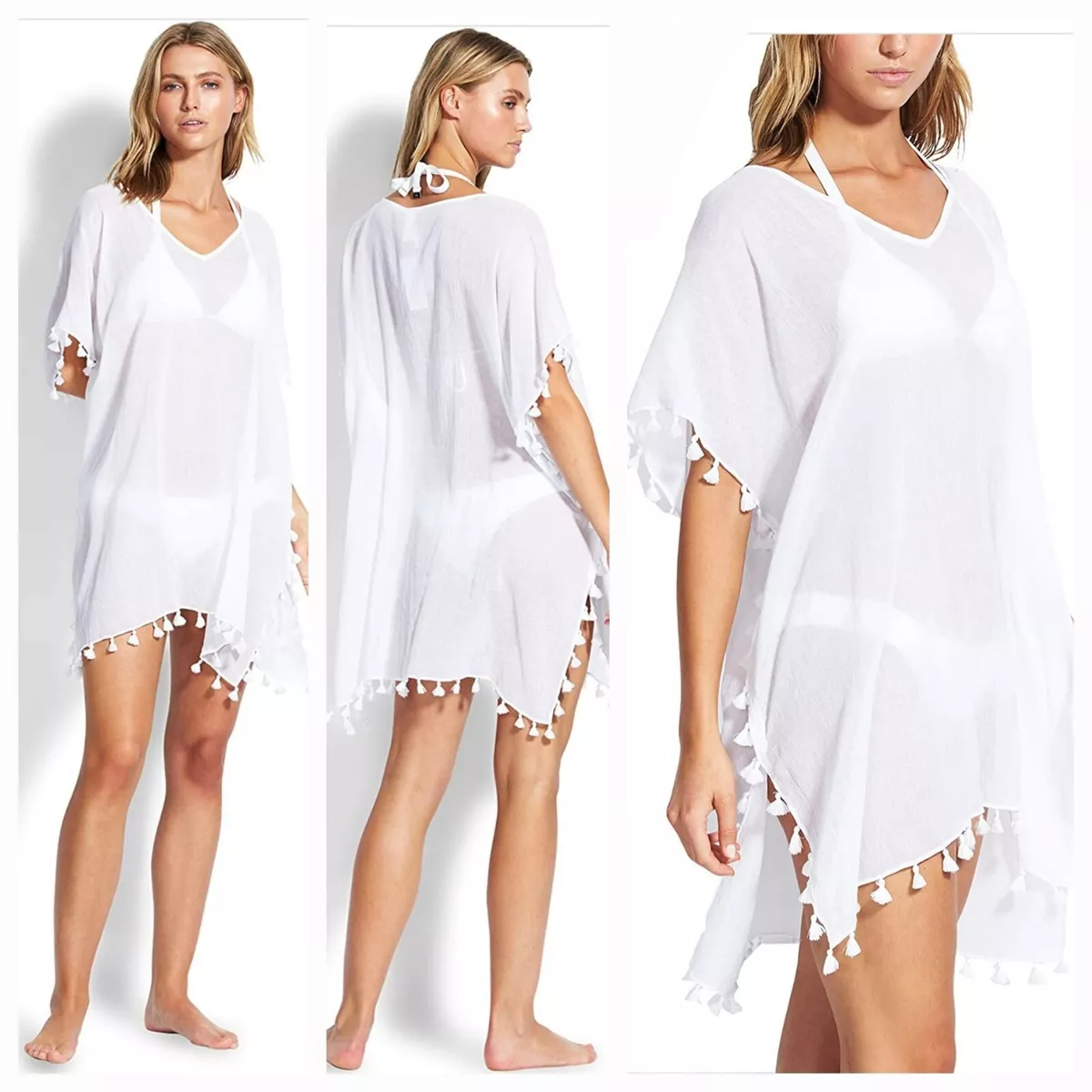 White kaftan beach cover up discount