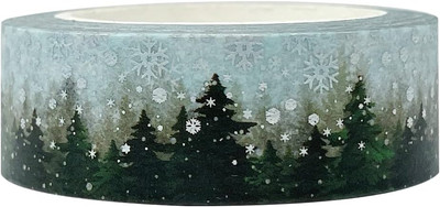 Holographic Foil Washi Masking Tape, 15Mm X 10M, Pine Trees in Snow | eBay