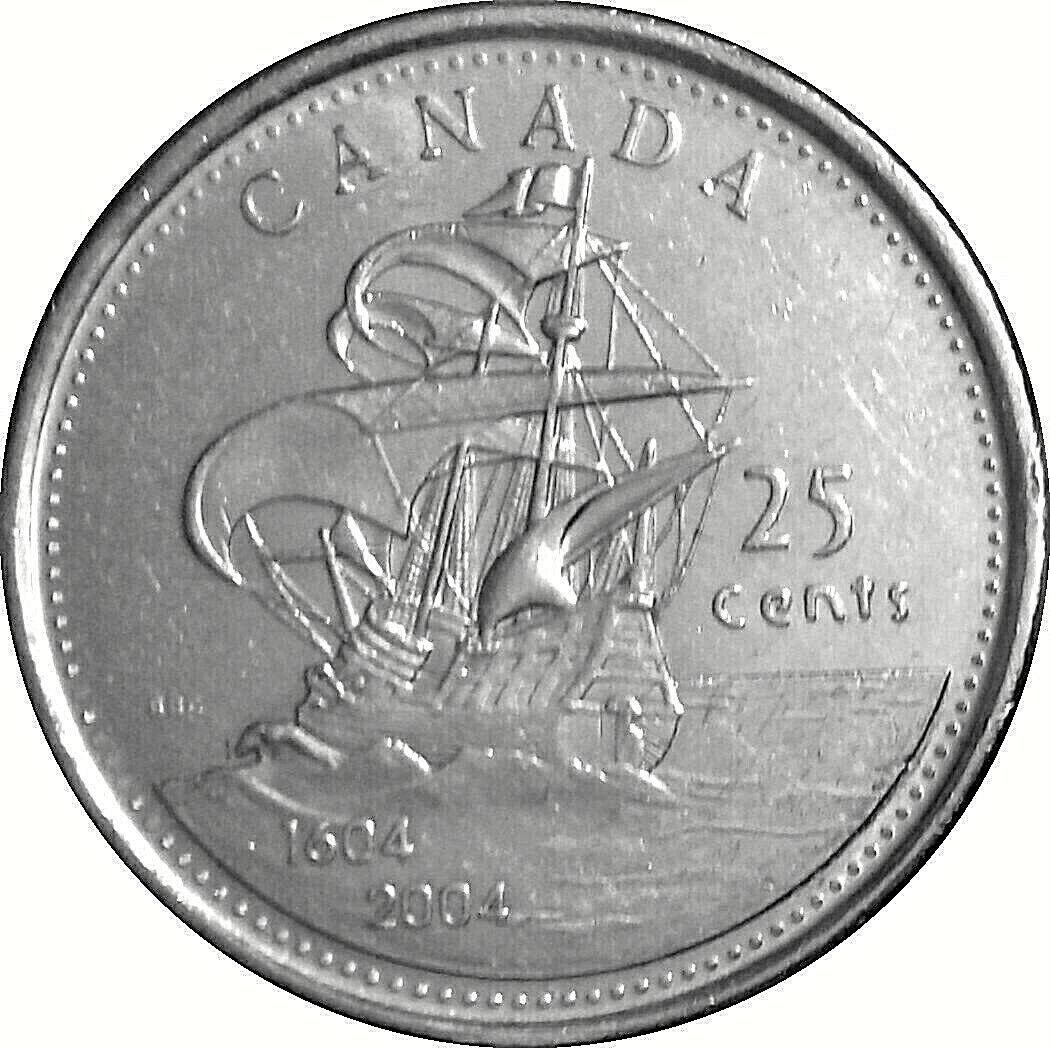 🇨🇦 Canada quarter 25 cents coin 400th Anniversary First French